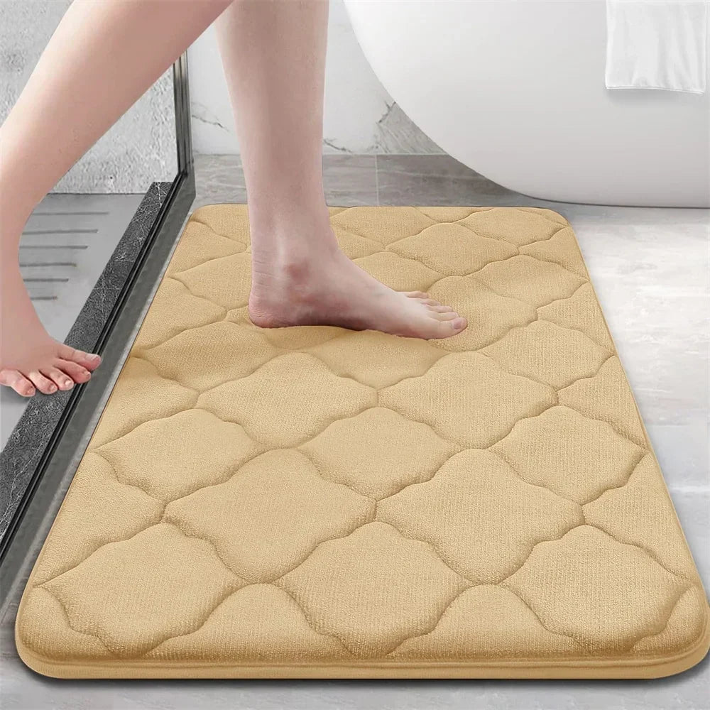 Memory Foam Bath Mat Non-Slip Absorbent Plush Microfiber Bathroom Rug