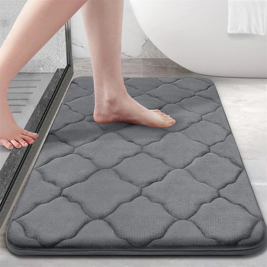 Memory Foam Bath Mat Non-Slip Absorbent Plush Microfiber Bathroom Rug