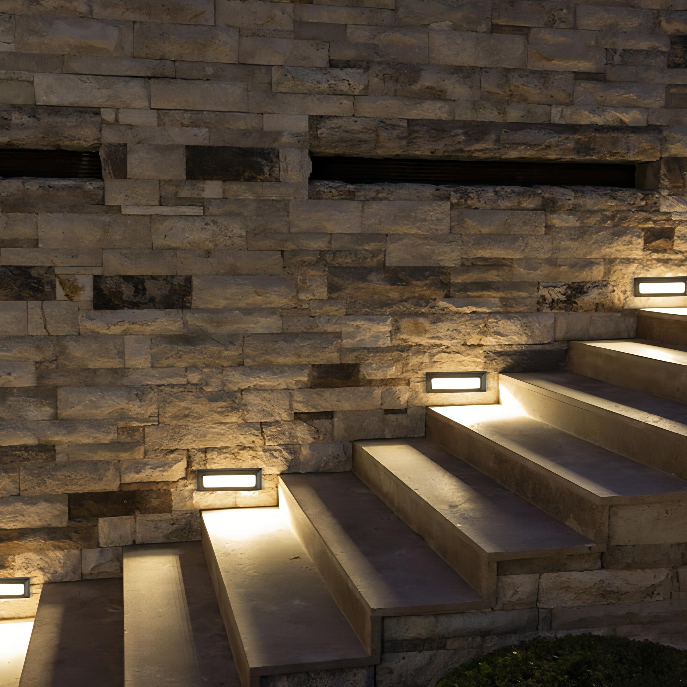 Outdoor LED Step Light Rectangular Wall Mounted Light Fixture