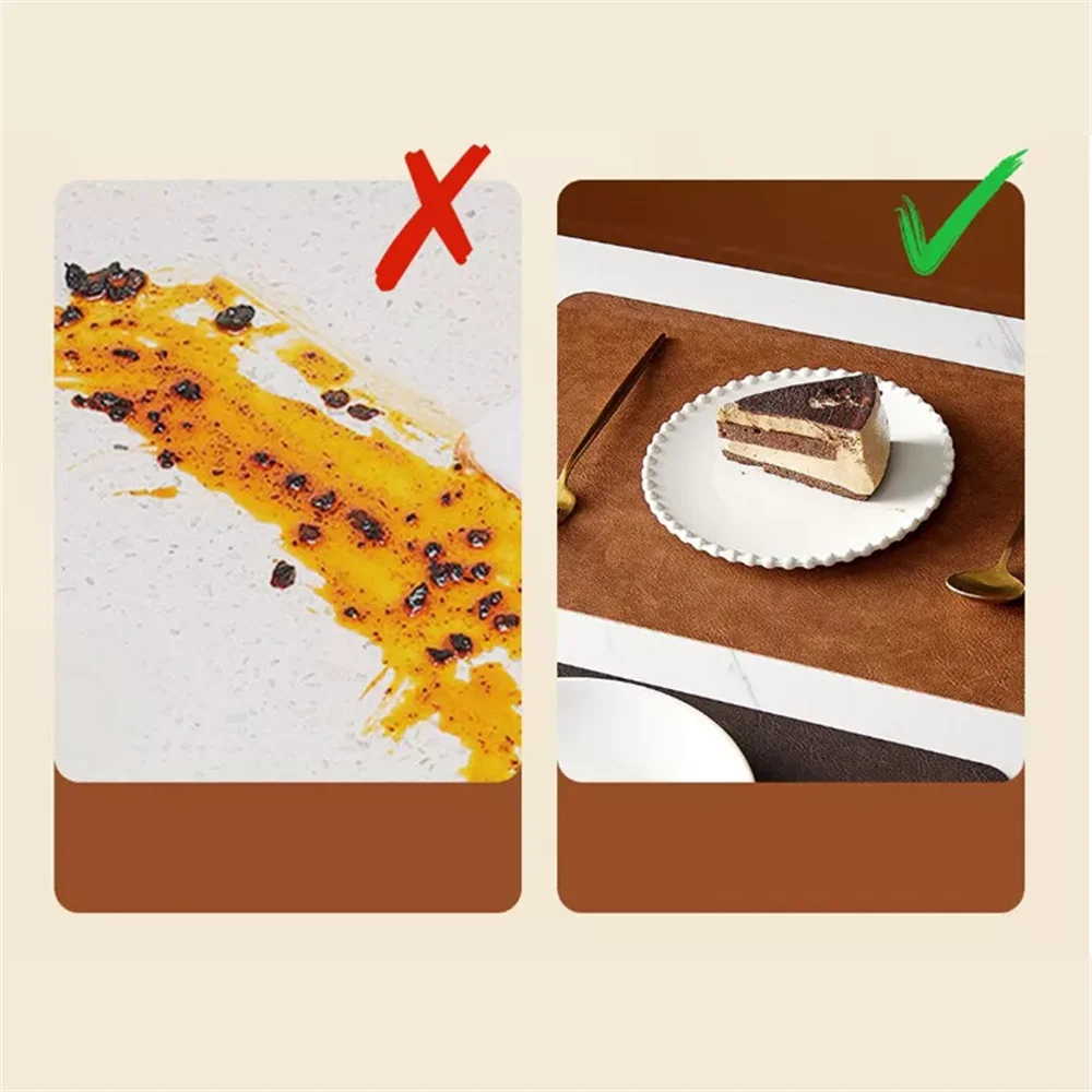 Faux Leather Placemats Waterproof Heat Resistant Double Sided Dining Table Mats