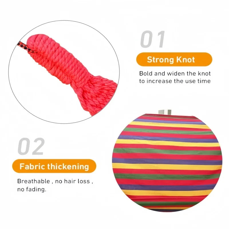 Canvas Hammock | Striped Double Swing Bed – Indoor & Outdoor Camping Hammock
