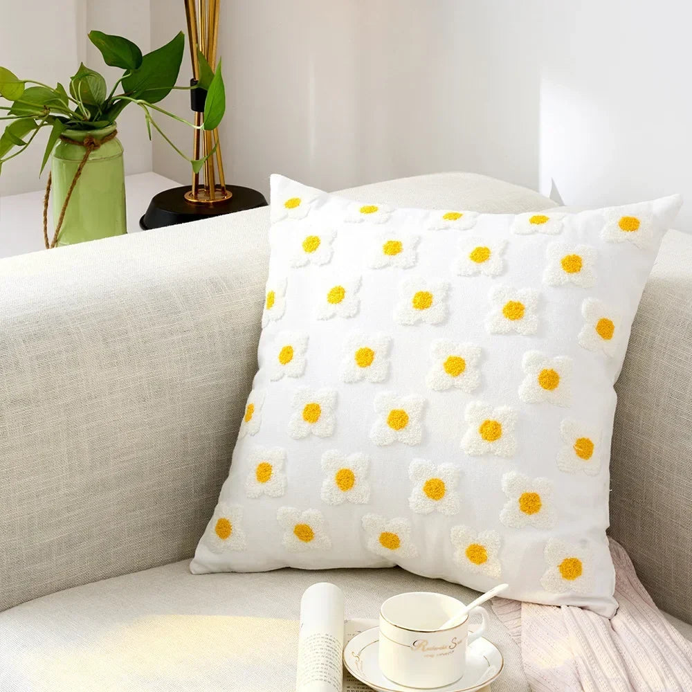 Floral Cushion Cover Embroidered Pillow Case Decorative Cover