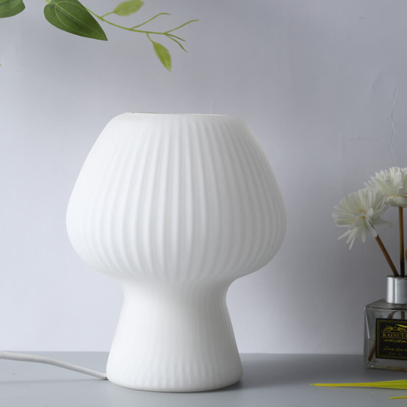 Minimalist Sturdy Mushroom Glass Table Bedside Lamp