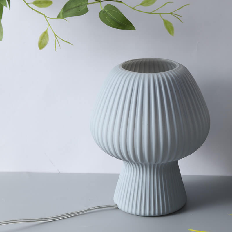 Minimalist Sturdy Mushroom Glass Table Bedside Lamp
