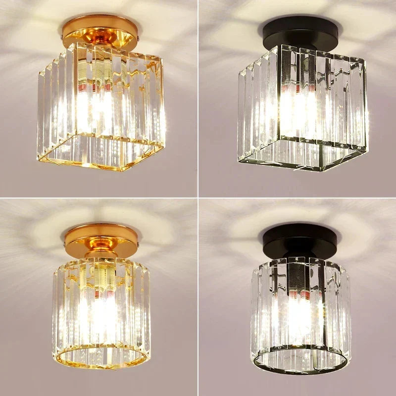 Modern Crystal Ceiling Light Glam Flush Mount Glass Lamp