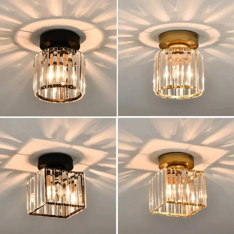 Modern Crystal Ceiling Light Glam Flush Mount Glass Lamp