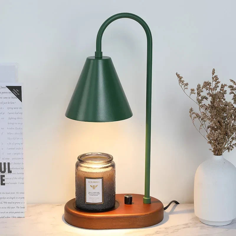 Dimmable Candle Wax Warmer Table Lamp With Metal Shade