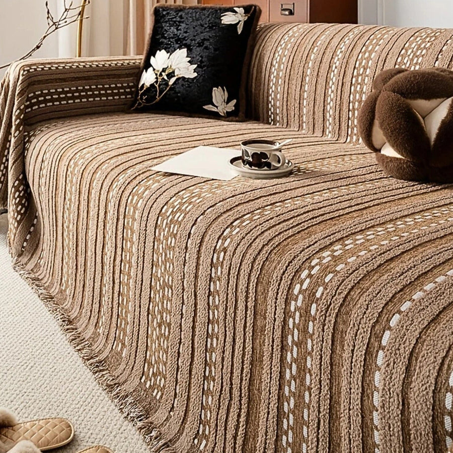 Sahara Style Plush Boho Couch Cover Blanket