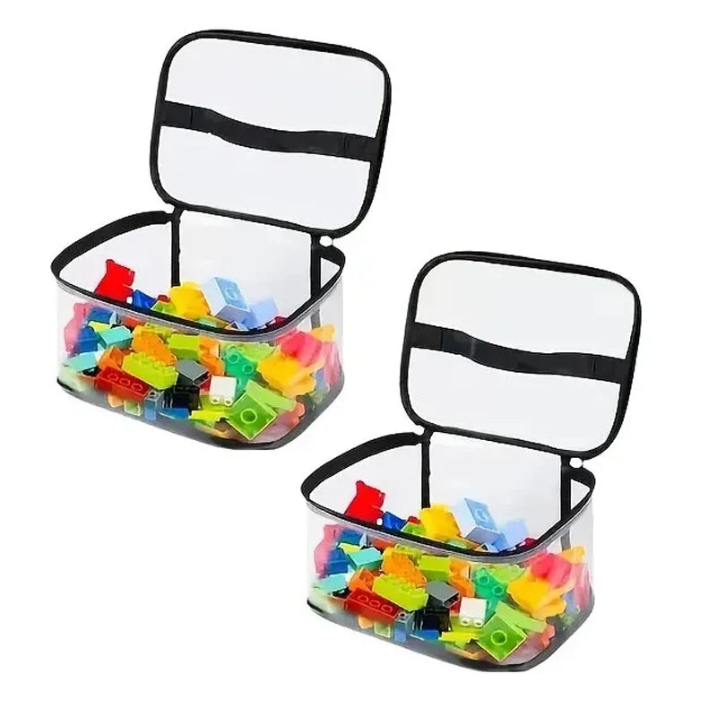 Transparent Mesh Toy Storage Bag | Large Capacity Organizer for Toys, Puzzles & Building Blocks