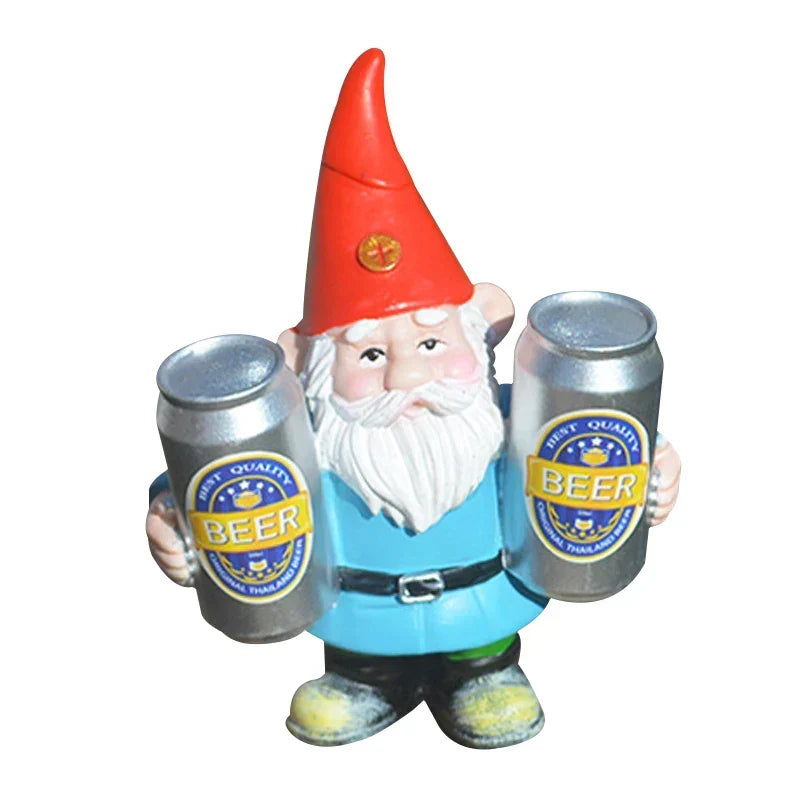 Garden Gnome Statue Holding Two Beer Mugs