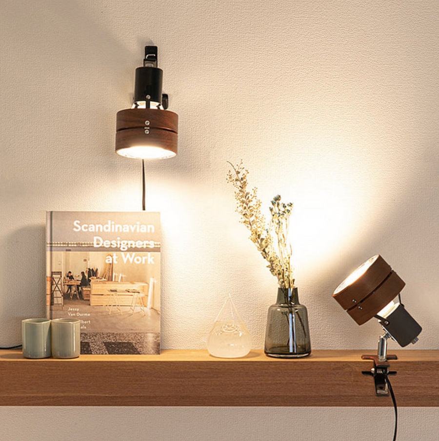 Adjustable Clip Lamp Retro Wooden Metal Desk Spotlight