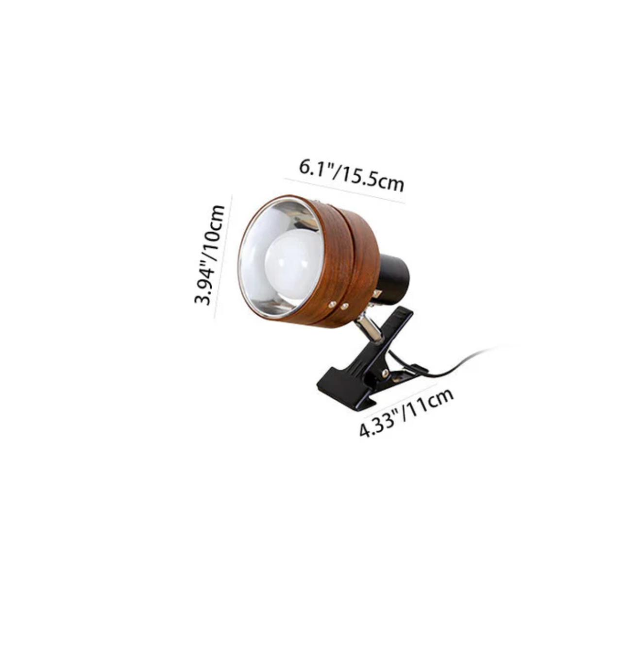Adjustable Clip Lamp Retro Wooden Metal Desk Spotlight