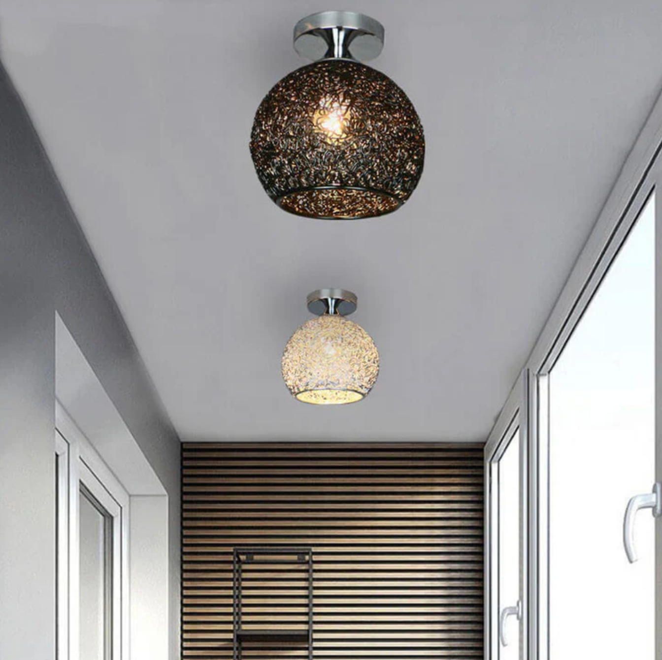 Metal Globe Ceiling Light Modern Flush Mount Lamp