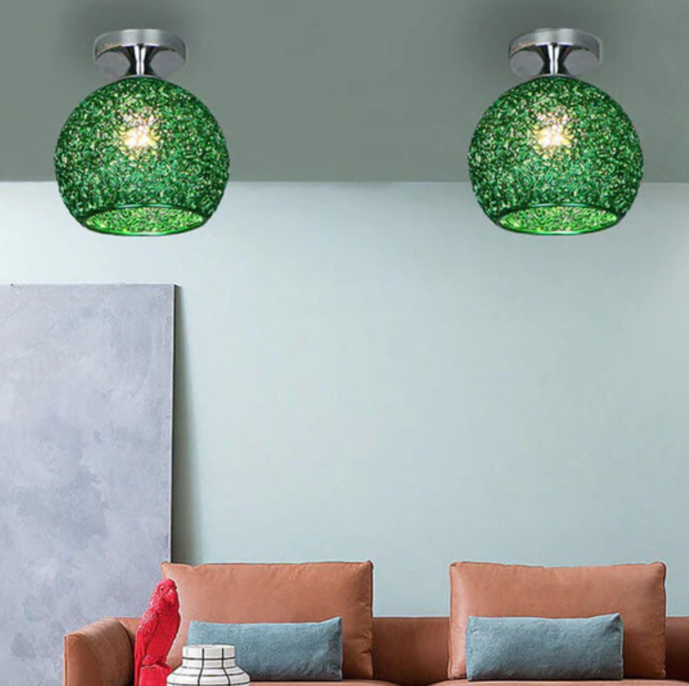 Metal Globe Ceiling Light Modern Flush Mount Lamp