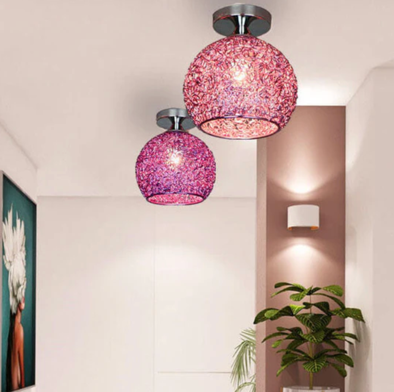 Metal Globe Ceiling Light Modern Flush Mount Lamp