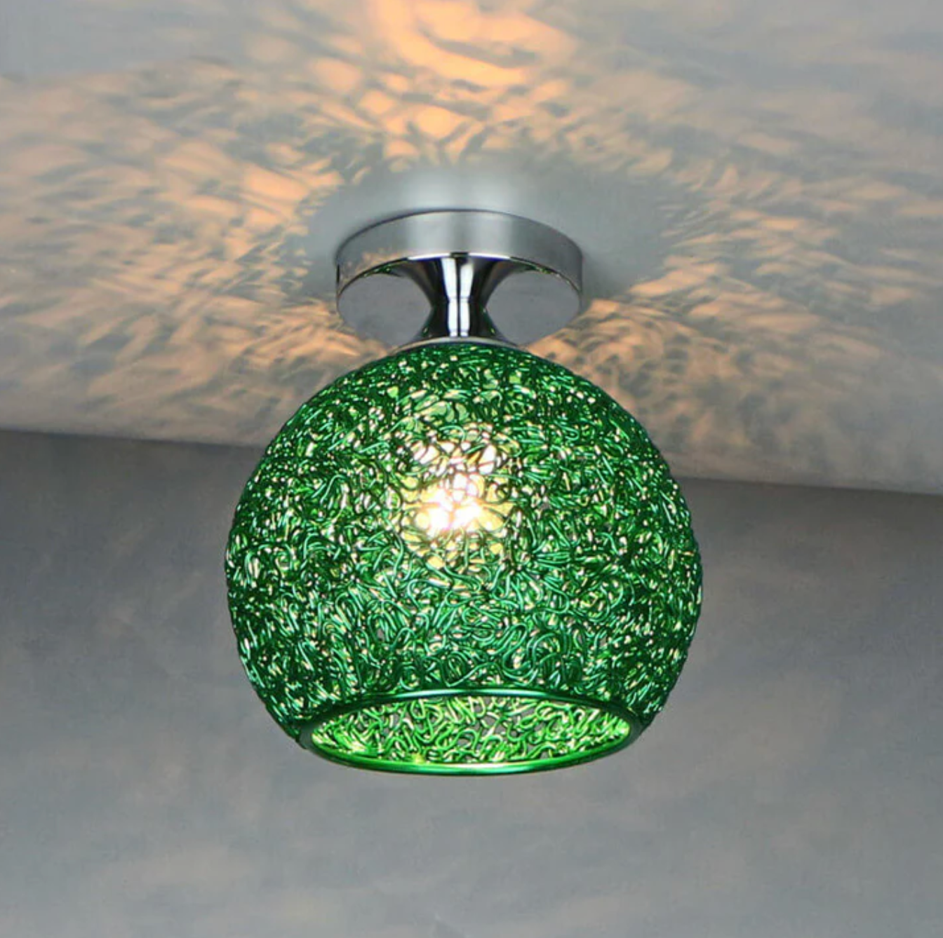 Metal Globe Ceiling Light Modern Flush Mount Lamp