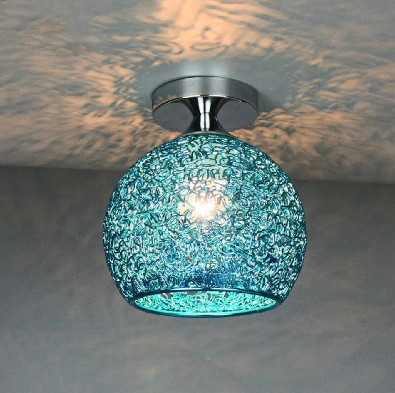 Metal Globe Ceiling Light Modern Flush Mount Lamp
