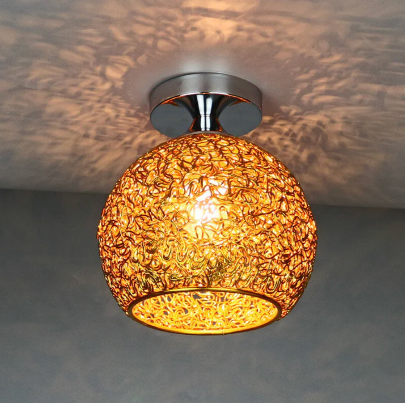 Metal Globe Ceiling Light Modern Flush Mount Lamp
