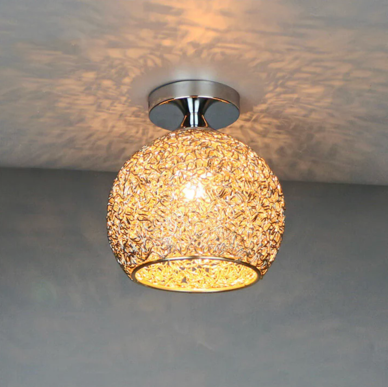 Metal Globe Ceiling Light Modern Flush Mount Lamp