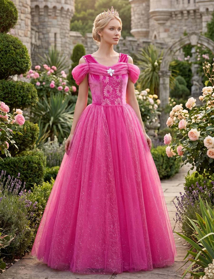 PINK PRINCESS GOWN FOR WOMEN