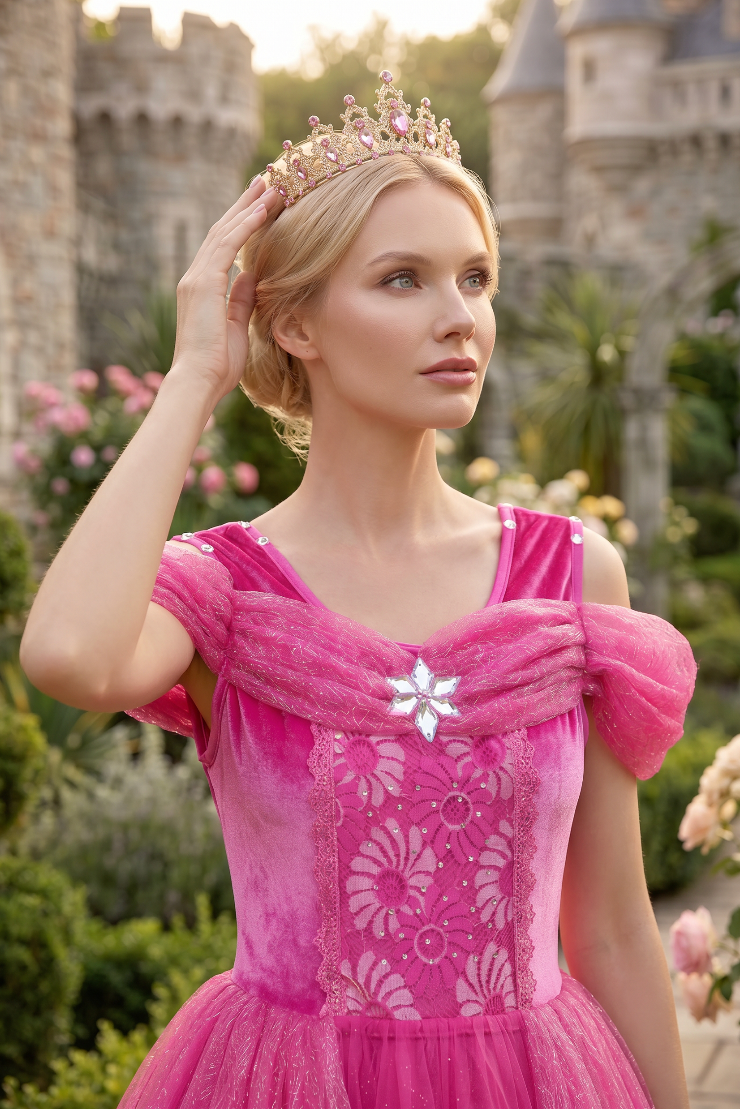 PINK PRINCESS GOWN FOR WOMEN