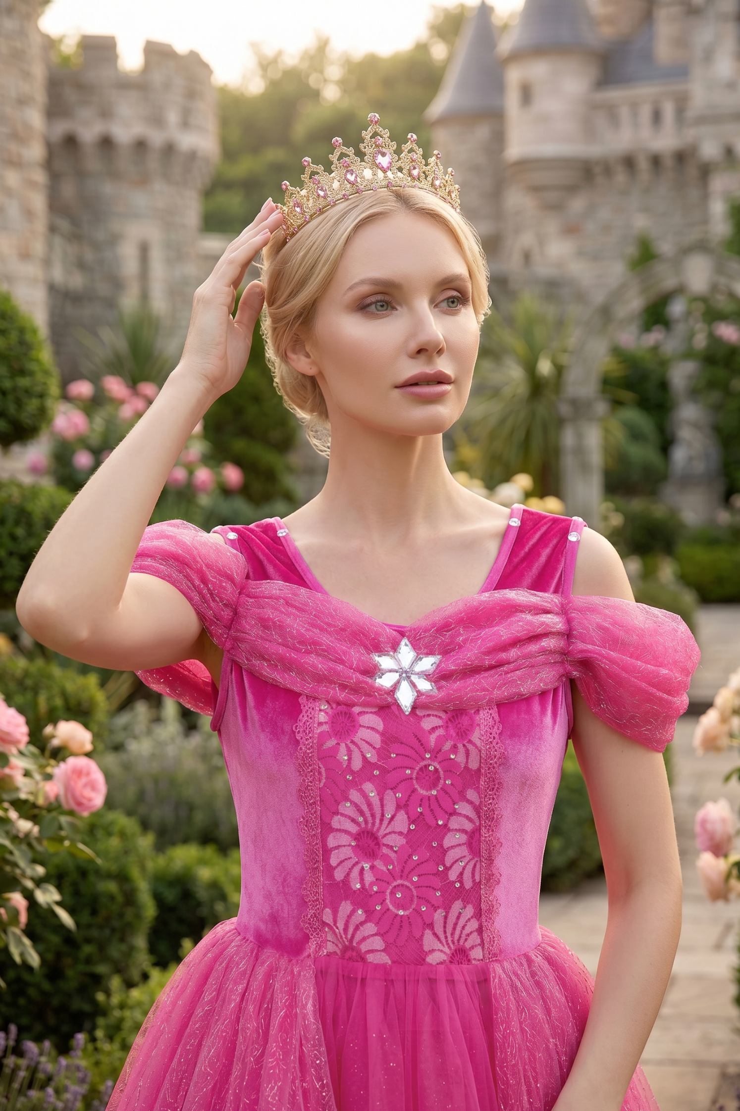 PINK PRINCESS GOWN FOR WOMEN