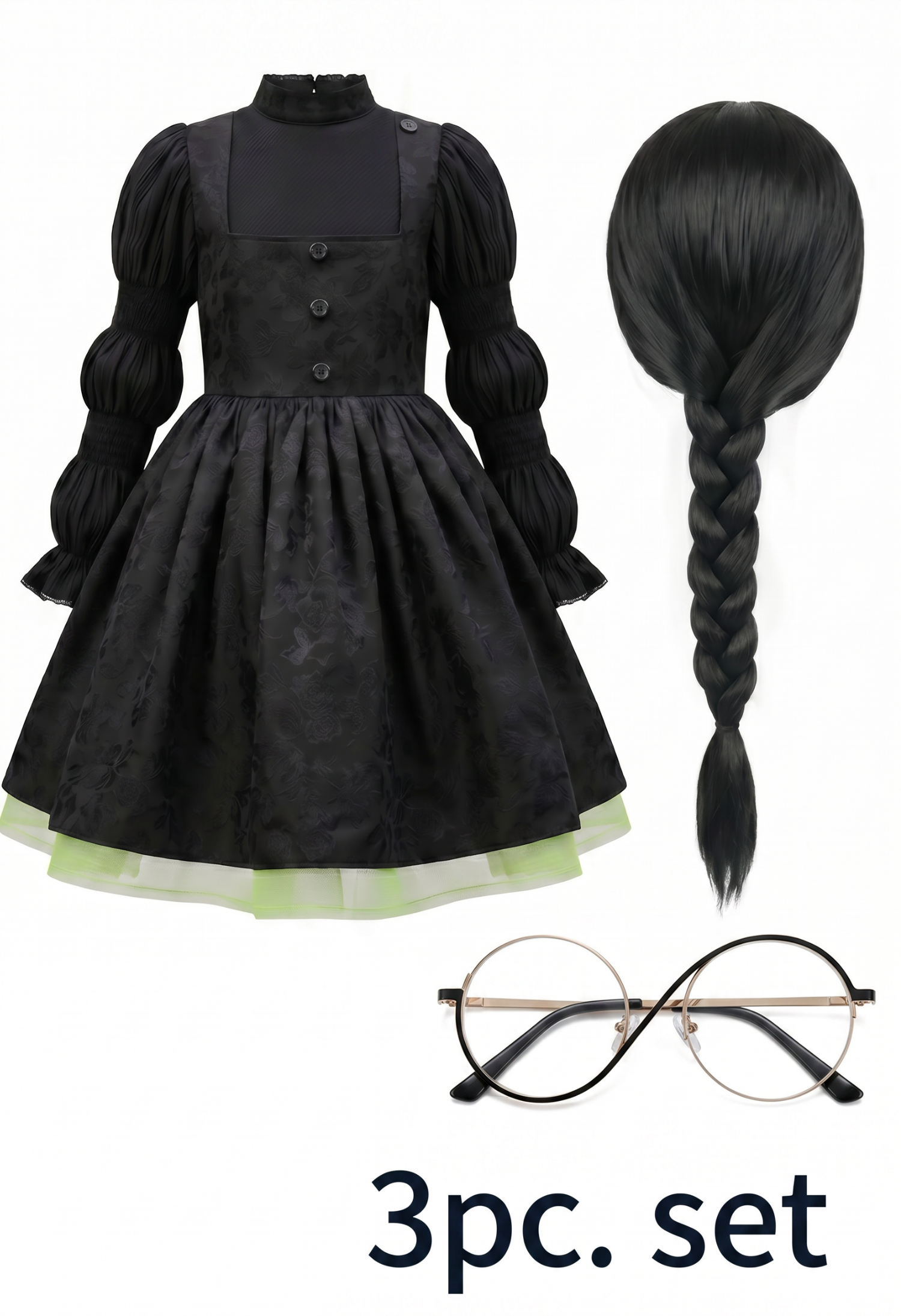 MIDNIGHT MUSE DRESS, WIG & GLASSES SET