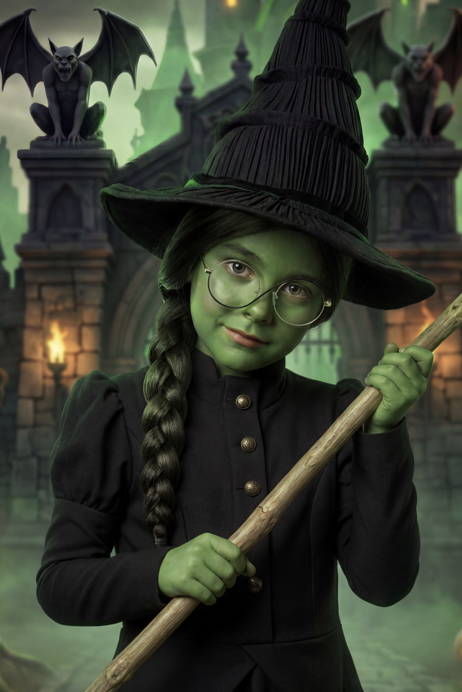 WITCH WIG & GLASSES SET