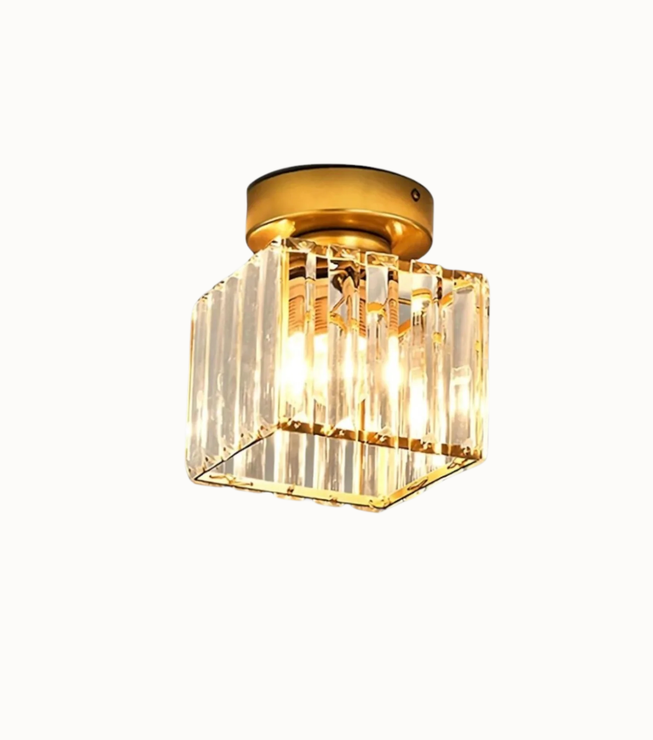 Modern Crystal Ceiling Light Glam Flush Mount Glass Lamp