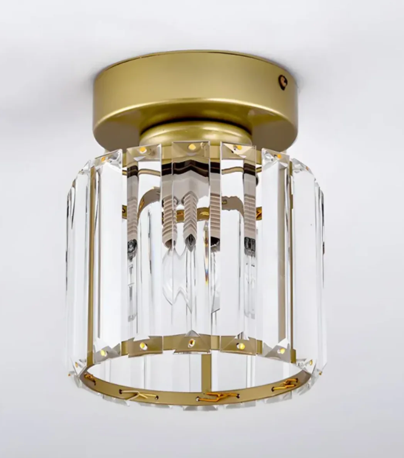 Modern Crystal Ceiling Light Glam Flush Mount Glass Lamp