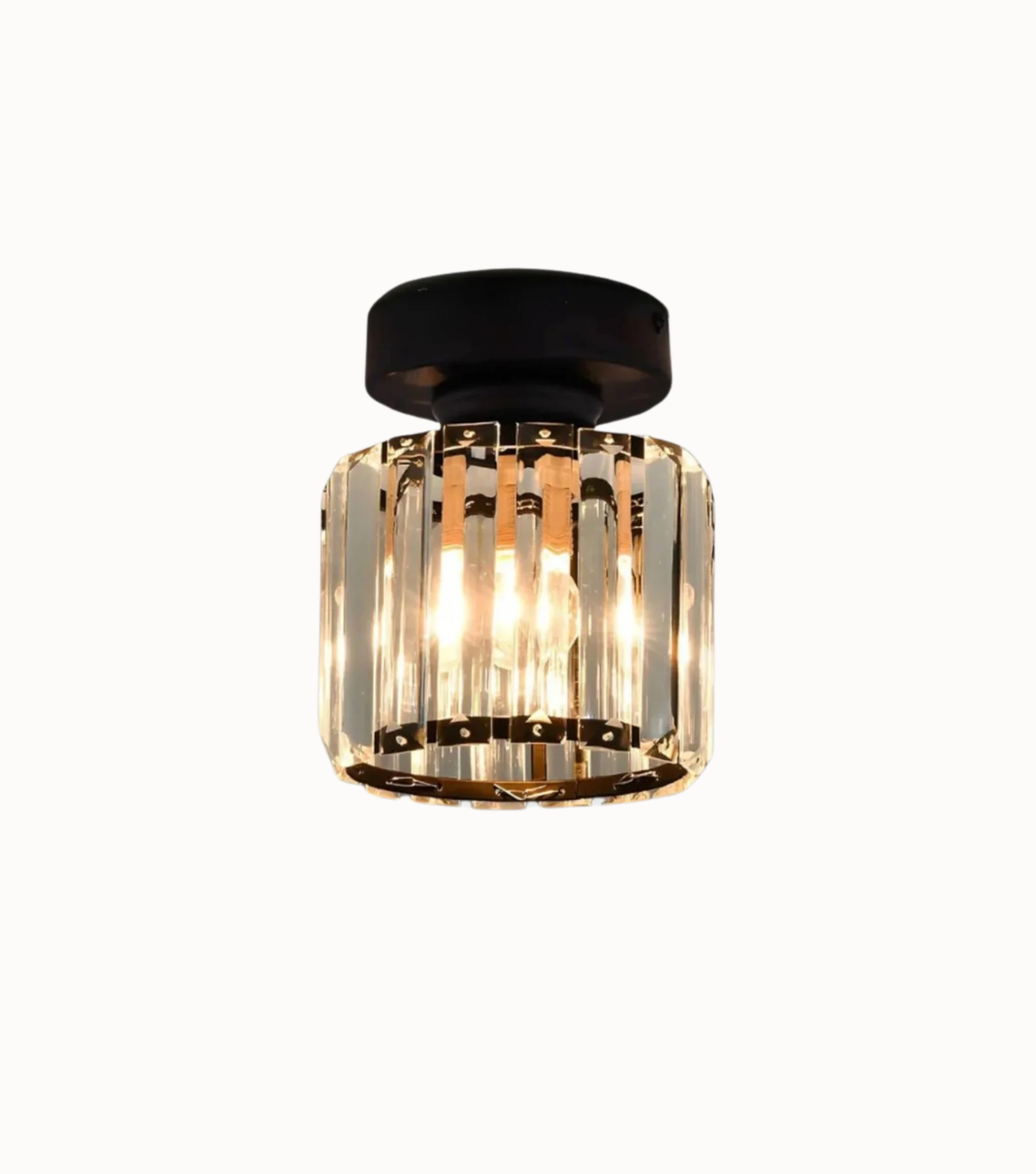 Modern Crystal Ceiling Light Glam Flush Mount Glass Lamp