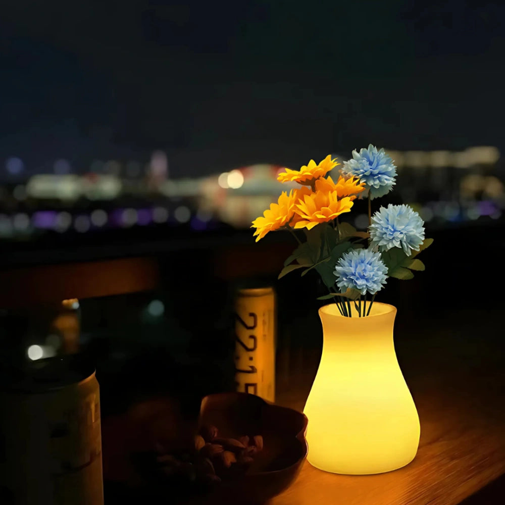 Lighted Decorative Vase With Smooth Body Shape