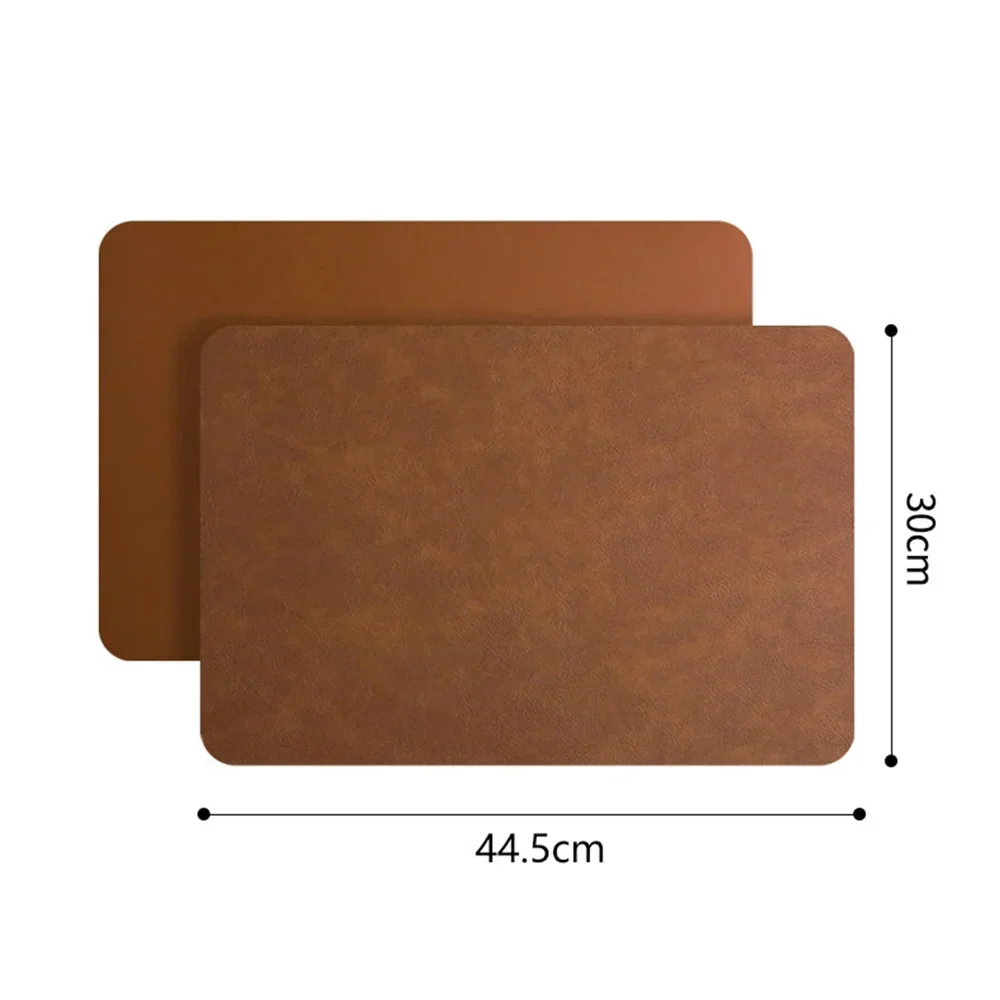 Faux Leather Placemats Waterproof Heat Resistant Double Sided Dining Table Mats