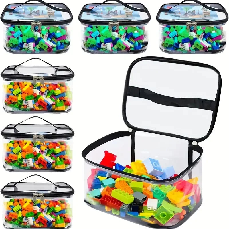 Transparent Mesh Toy Storage Bag | Large Capacity Organizer for Toys, Puzzles & Building Blocks