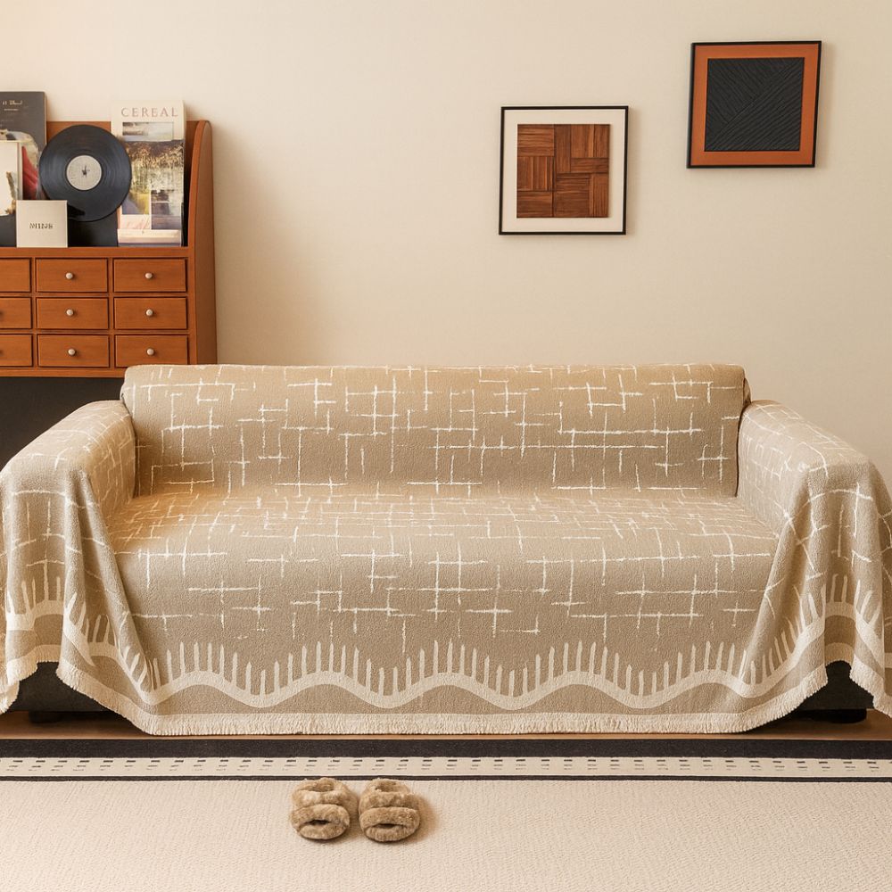 Serene Horizon Lines Couch Cover