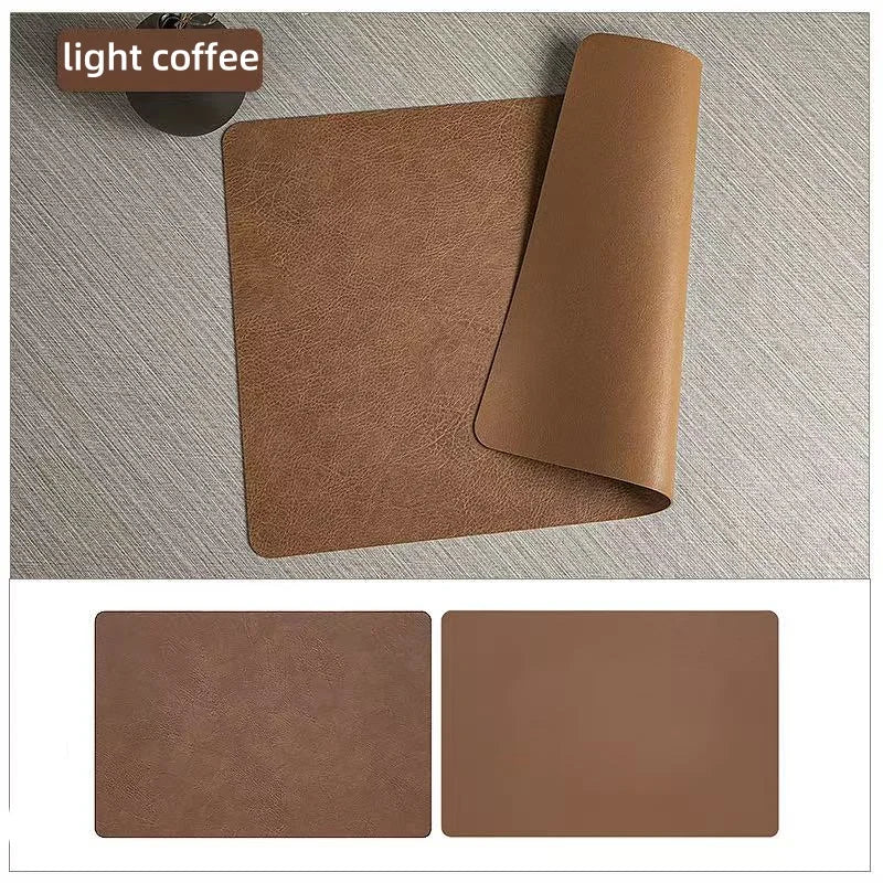 Faux Leather Placemats Waterproof Heat Resistant Double Sided Dining Table Mats