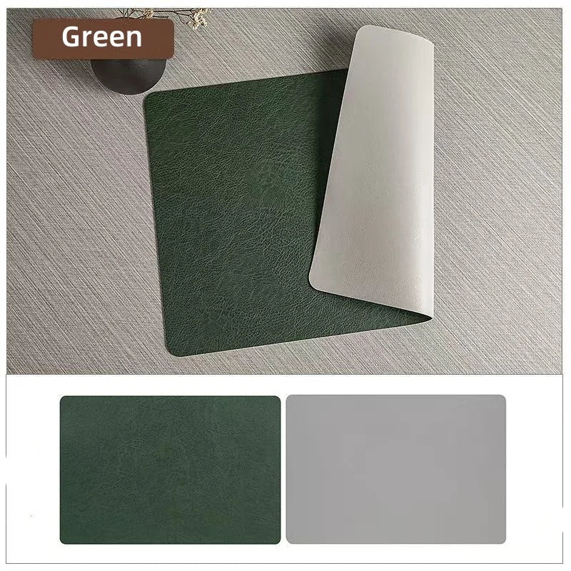 Faux Leather Placemats Waterproof Heat Resistant Double Sided Dining Table Mats