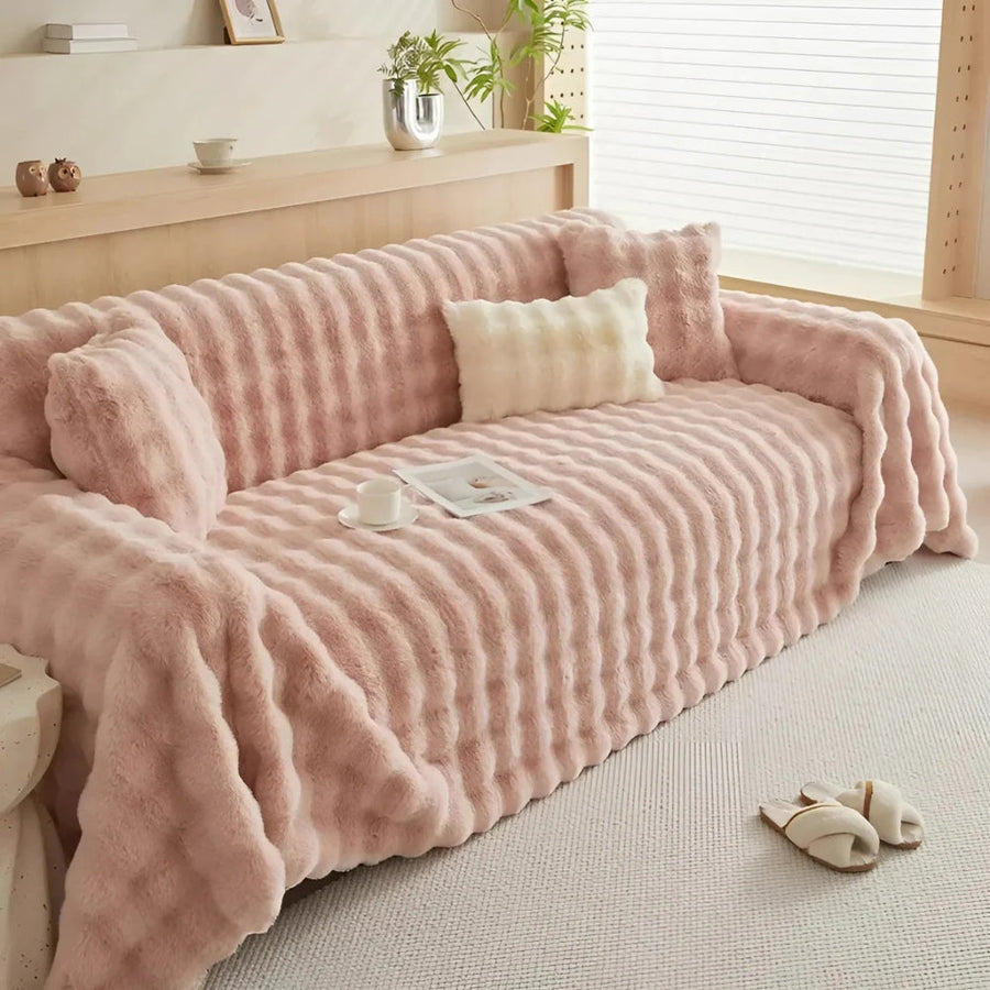 Rabbit Faux Fur Blanket Soft Couch Cover