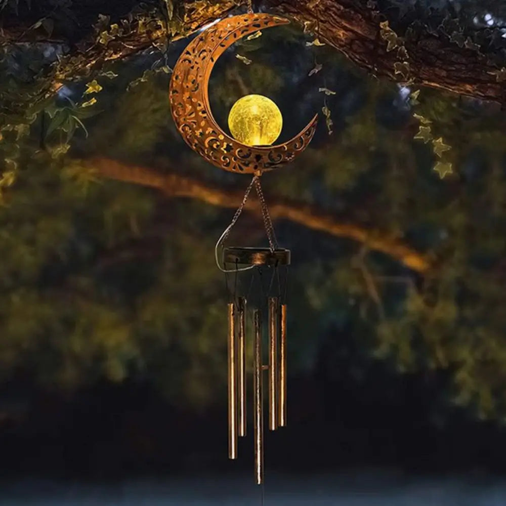 Solar Hanging Garden Light With Sun Shape Glass Ball And Dusk Sensor
