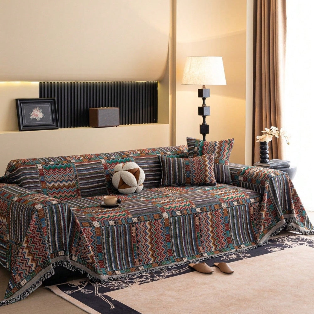 Aurora Stripes Boho Couch Cover