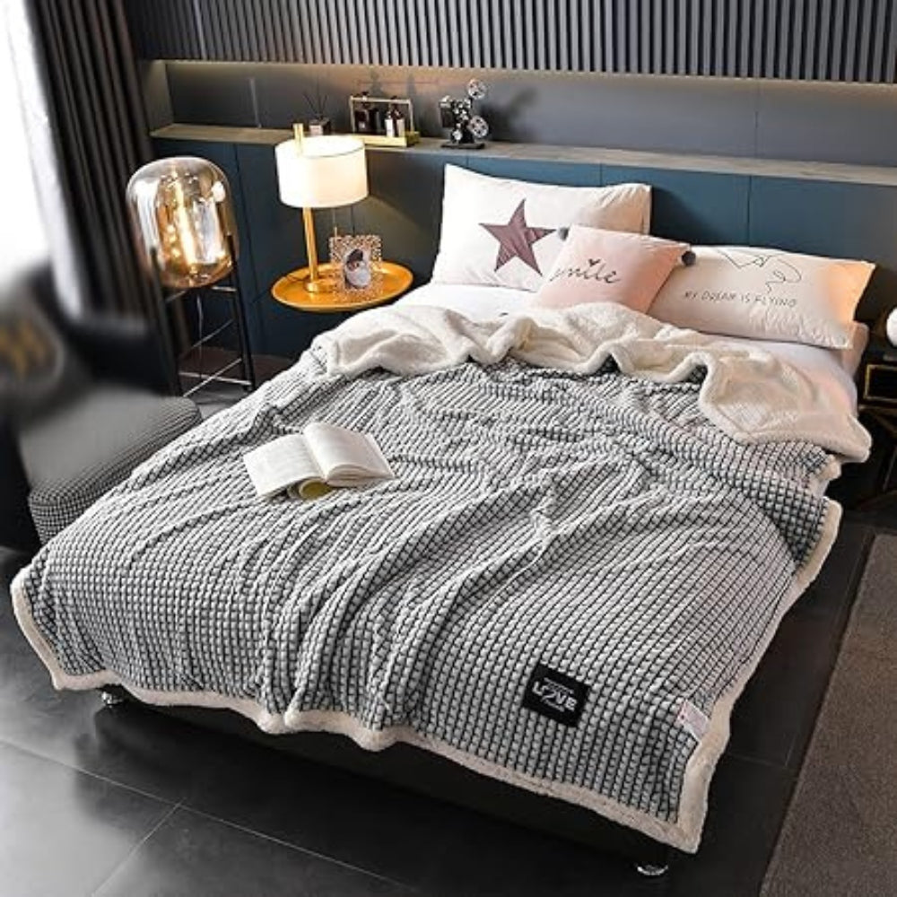 Warm Waffle Sherpa Blanket