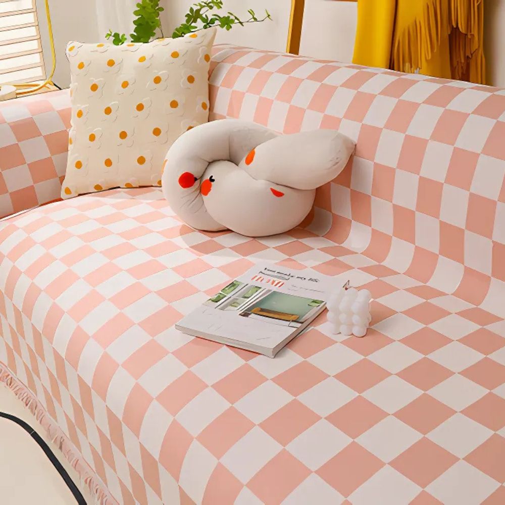 Checkerboard Anti-Scratch Couch Cover