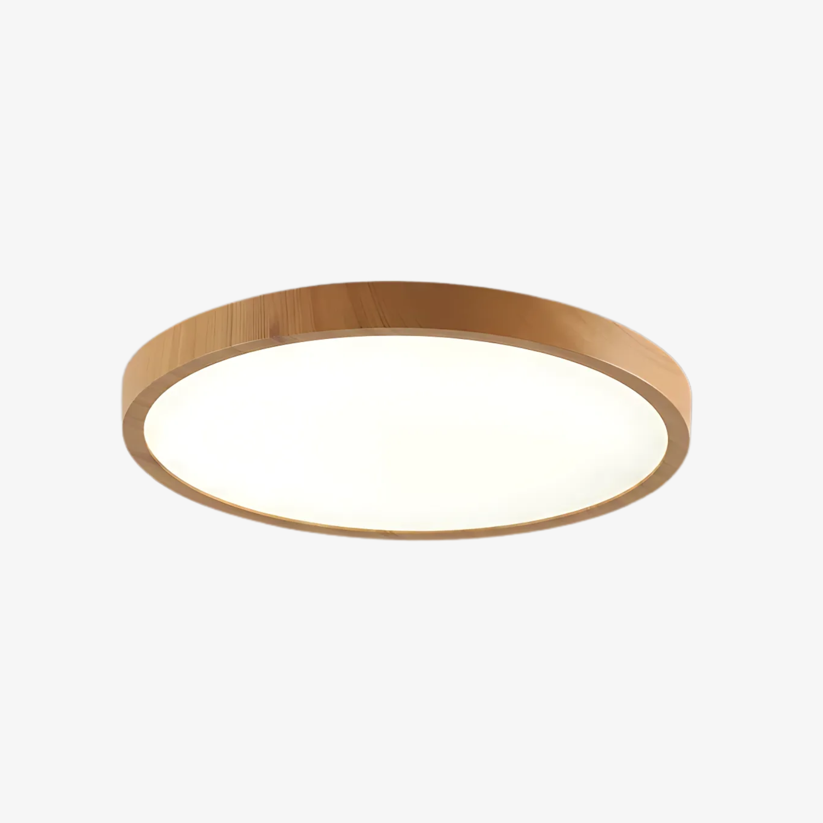Minimalist Slim Japandi Flat LED Ceiling Light with Wooden Frame