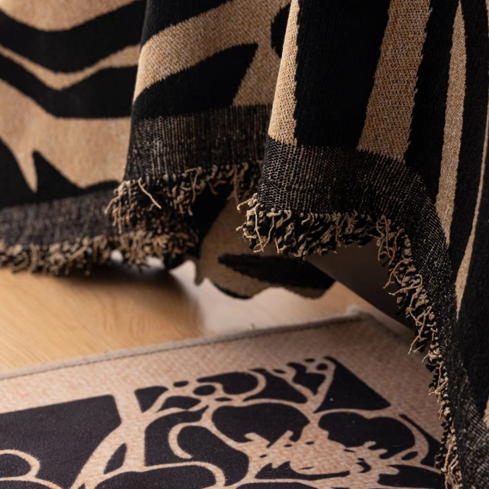 Zentara Chenille Zebra Geometric Couch Cover