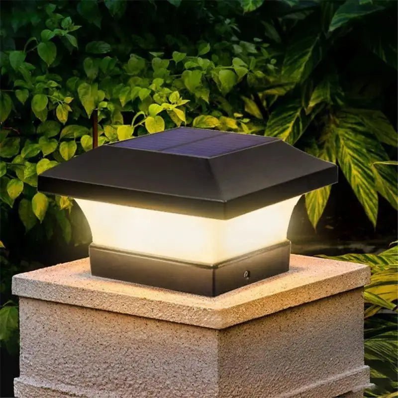 Solar Outdoor Wall Light With Square Black Housing