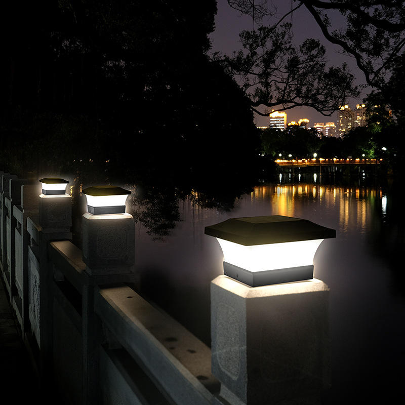 Solar Outdoor Wall Light With Square Black Housing