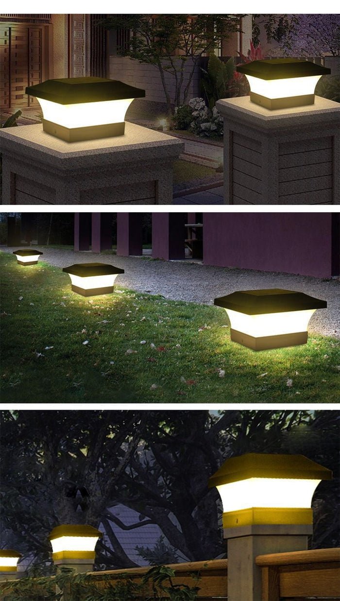 Solar Outdoor Wall Light With Square Black Housing