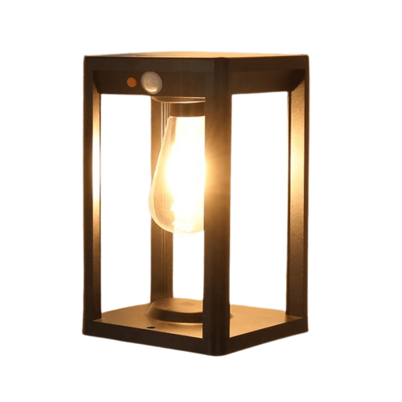 Solar Outdoor Pillar Light Black Aluminium With Motion Sensor