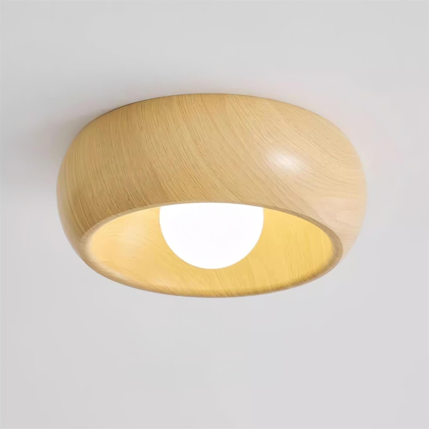 Modern Ceiling Light Wood Flush Mount Minimalist LED Fixture