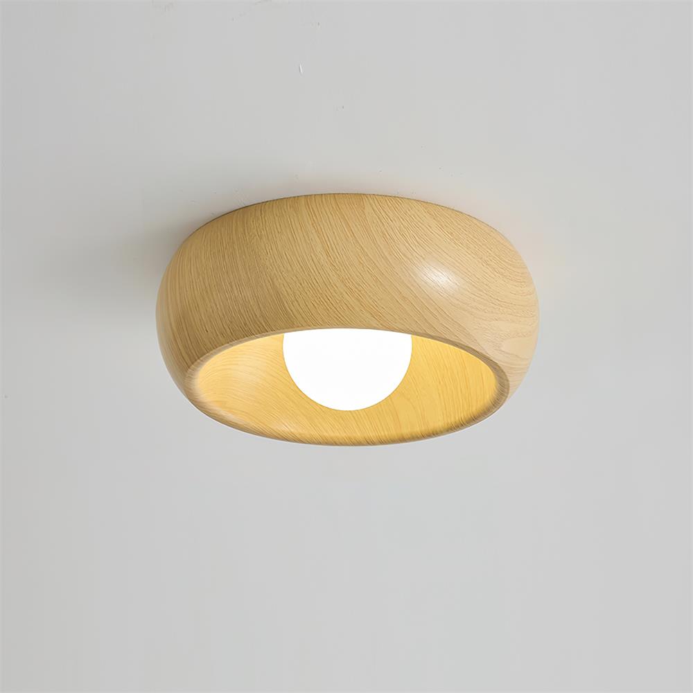 Modern Ceiling Light Wood Flush Mount Minimalist LED Fixture
